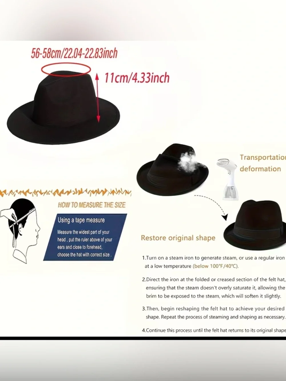 Men's Dark Gray Fedora Hat with Brown Leather Band